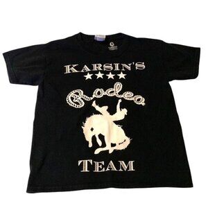 Karsins Rodeo Team Black T-Shirt With "Uncle" Back Print Gildan Ultra Cotton Cus